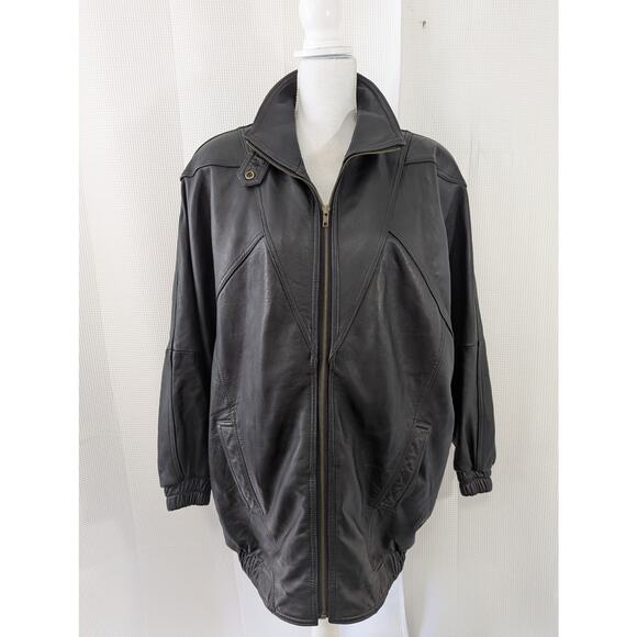 G-III APPAREL! LUXE BLACK GENUINE LEATHER, THERMOLITE ZIPPER LINER COAT! SZ L - Picture 2 of 11